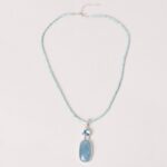Aquamarine & Blue Topaz Rectangle Pendant Necklace
