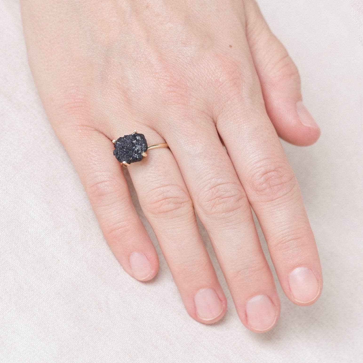 Black Tourmaline Raw Freeform Gold or Silver Ring Black Tourmaline Raw Freeform Gold or Silver Ring