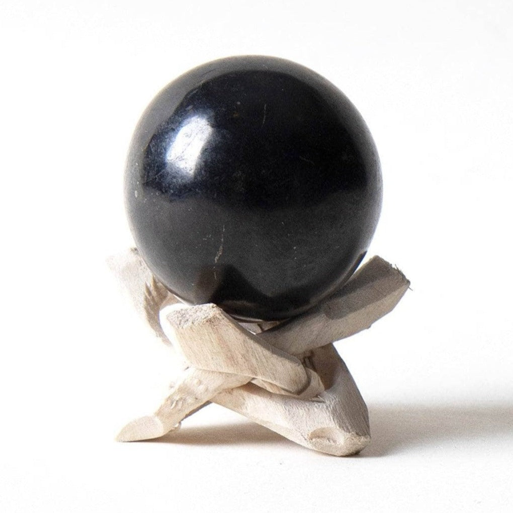Black Tourmaline Sphere with Tripod Black Tourmaline Sphere with Tripod