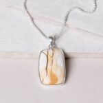 Brecciated Mookaite Jasper Square Pendant Necklace