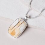 Brecciated Mookaite Jasper Square Pendant Necklace