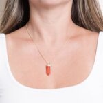 Carnelian Crystal Point Necklace