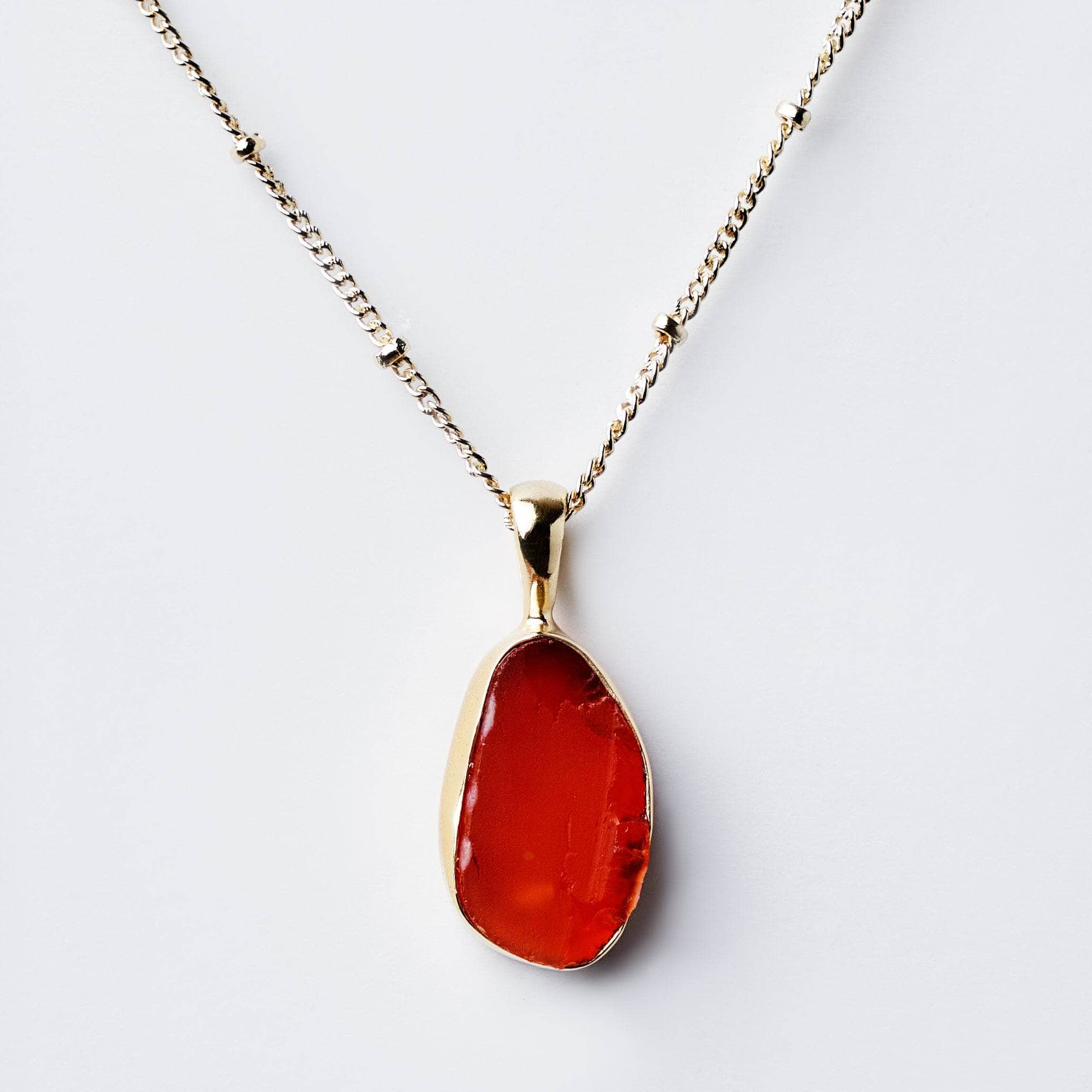 Carnelian Raw Crystal Necklace Carnelian Raw Crystal Necklace