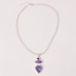 Charoite & Amethyst Pendant Necklace