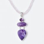 Charoite & Amethyst Pendant Necklace