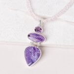 Charoite & Amethyst Pendant Necklace