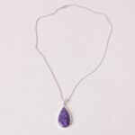 Charoite Teardrop Pendant Necklace