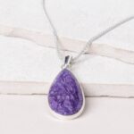 Charoite Teardrop Pendant Necklace