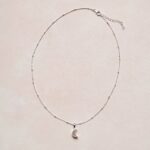Crescent Moon Raw Gemstone Necklace