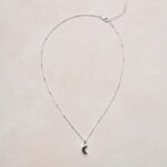 Crescent Moon Raw Gemstone Necklace