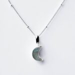 Crescent Moon Raw Gemstone Necklace
