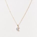 Crescent Moon Raw Gemstone Necklace