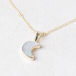 Crescent Moon Raw Gemstone Necklace