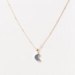 Crescent Moon Raw Gemstone Necklace