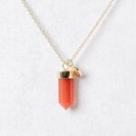 Delicate Carnelian Crystal Point Necklace