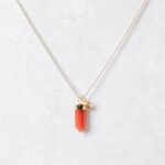 Delicate Carnelian Crystal Point Necklace