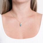 Delicate Genuine Turquoise Crystal Point Necklace