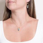 Delicate Genuine Turquoise Crystal Point Necklace