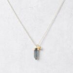 Delicate Labradorite Crystal Point Necklace