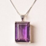 Faceted Square Amethyst Gemstone Necklace