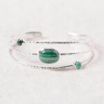 Genuine Malachite Sterling Silver Bracelet
