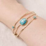 Genuine Turquoise Gold Bracelet