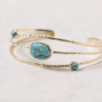 Genuine Turquoise Gold Bracelet