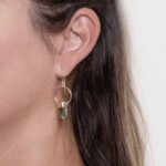 Green Amethyst Crystal Point Earrings