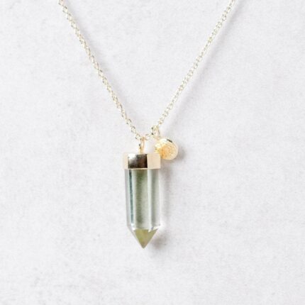 Green Amethyst Crystal Point Necklace