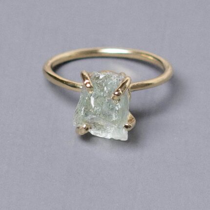 Green Amethyst Raw Freeform Gold or Silver Ring