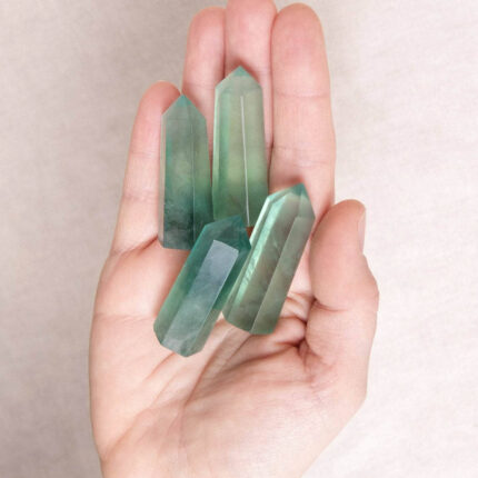 Green Fluorite Crystal Point Towel