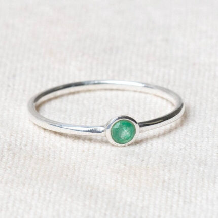 Green Jade Silver or Gold Ring
