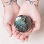 Labradorite Blue Flame Sphere with Tripod