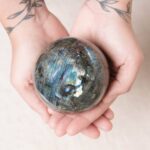 Labradorite Blue Flame Sphere with Tripod