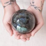 Labradorite Blue Flame Sphere with Tripod