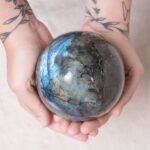 Labradorite Blue Flame Sphere with Tripod