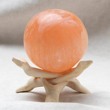 Peach Selenite Sphere with Tripod