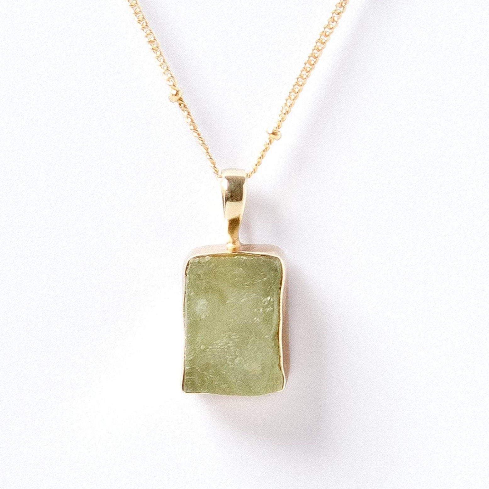 Prehnite Raw Crystal Necklace Prehnite Raw Crystal Necklace