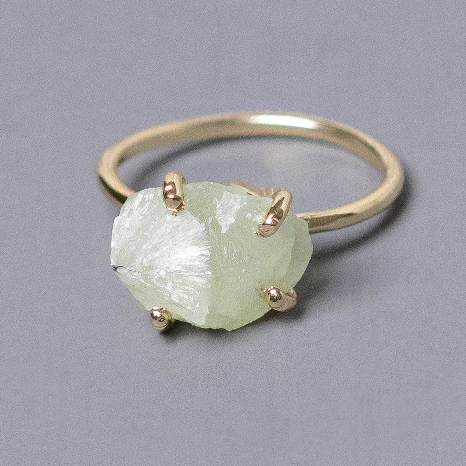 Prehnite Raw Freeform Gold or Silver Ring Prehnite Raw Freeform Gold or Silver Ring