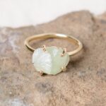 Prehnite Raw Freeform Gold or Silver Ring