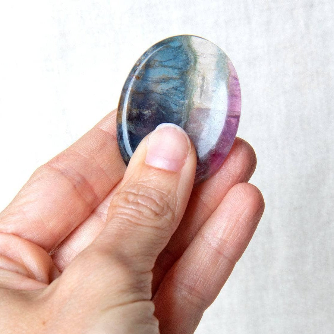 Rainbow Fluorite Worry Stone Rainbow Fluorite Worry Stone