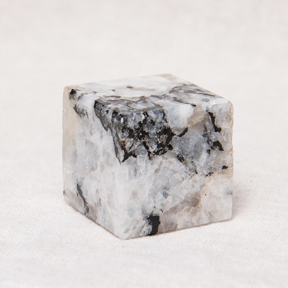 Rainbow Moonstone Cube Rainbow Moonstone Cube