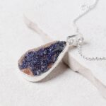 Rare Azurite Druzy Pendant Necklaces