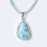 Rare Genuine Larimar Pendant Necklace