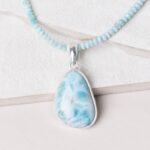 Rare Genuine Larimar Pendant Necklace