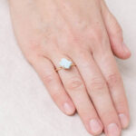 Rare Genuine Larimar Raw Freeform Gold or Silver Ring