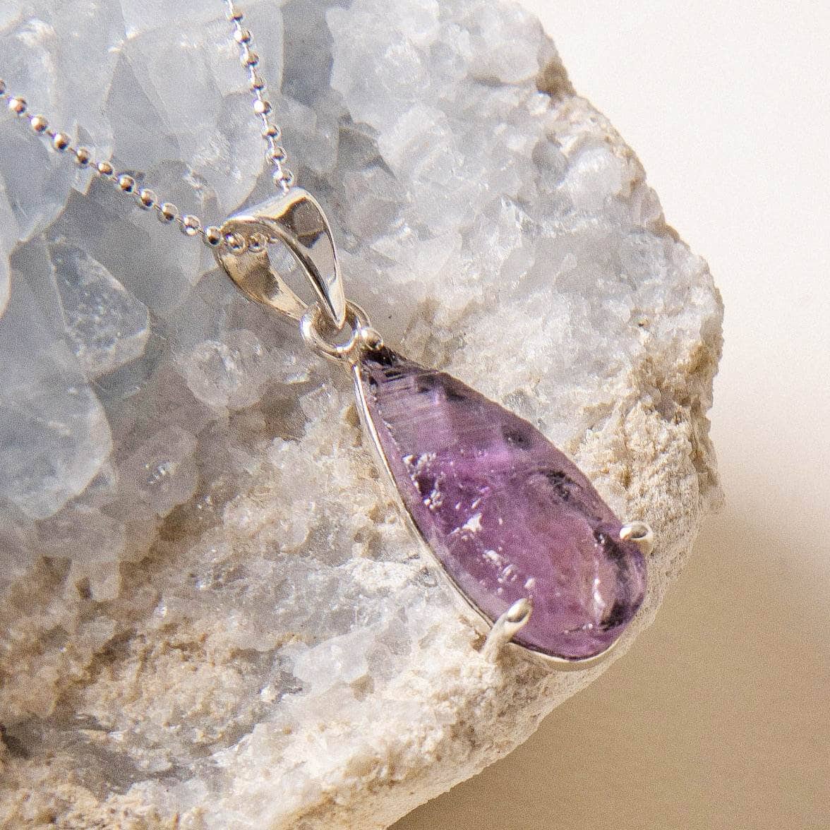 Raw Amethyst Teardrop Gemstone Pendant Raw Amethyst Teardrop Gemstone Pendant