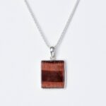 Red Tiger Eye Square Pendant Necklace