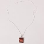 Red Tiger Eye Square Pendant Necklace