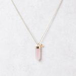 Rose Quartz Crystal Point Necklace